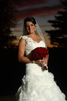 Beautiful Wedding Bride Holding Flowers